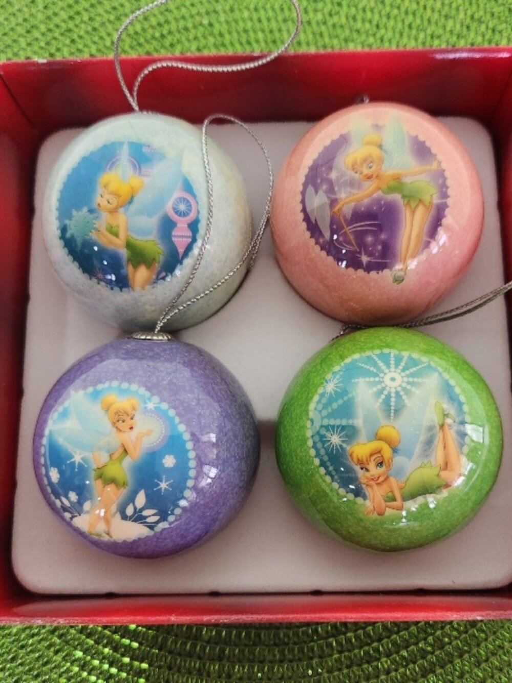 Disney Set of 4 Tinkerbell Christmas Ornaments in Original Box
